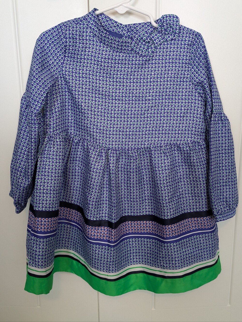 Janie and Jack Girls Blue Green Print Dress Size 3T